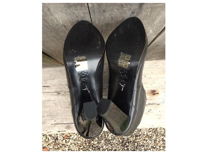 Autre Marque Botines Mi-Mai de cuero negro - vista 5