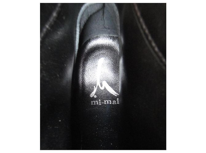 Autre Marque Botines Mi-Mai de cuero negro - vista 6