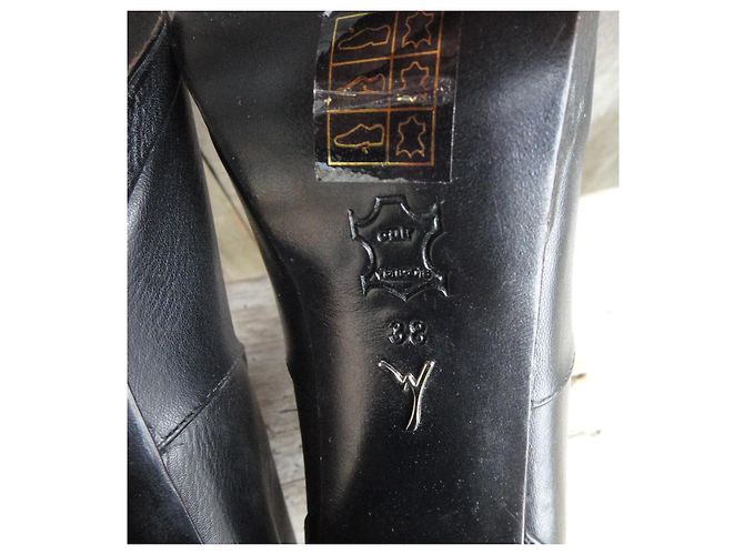 Autre Marque Botines Mi-Mai de cuero negro - vista 7