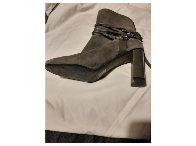 Autre Marque Stiefeletten aus grauem Pony-Kalbsleder Größe 38 - Ansicht 6