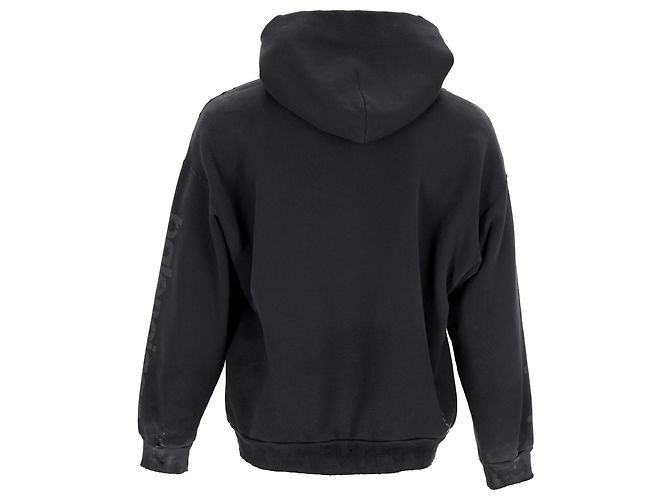 Everyday Hoodie Distressed Stencil 3B Balenciaga in Cotone Nero - vista 3