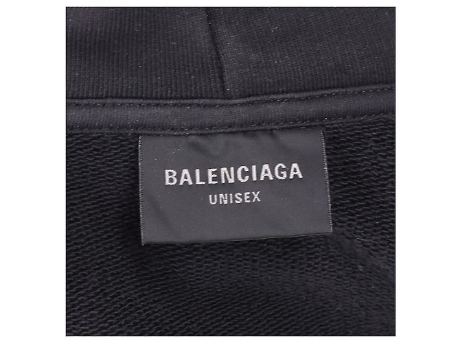 Everyday Hoodie Distressed Stencil 3B Balenciaga in Cotone Nero - vista 4