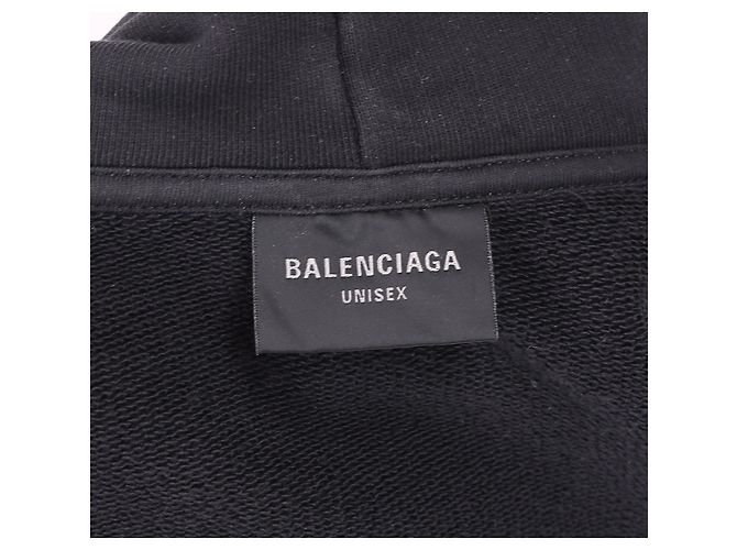 Everyday Hoodie Distressed Stencil 3B Balenciaga in Cotone Nero - vista 9