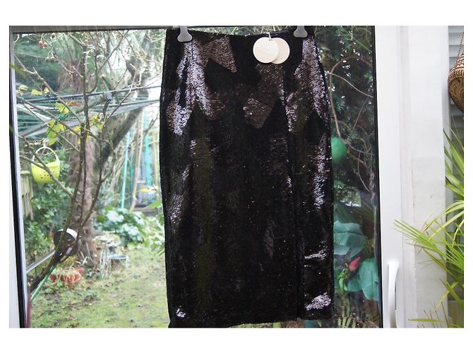 Autre Marque Gonna con paillettes March 23 Nera Nero - vista 2