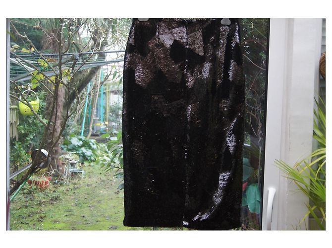 Autre Marque Gonna con paillettes March 23 Nera Nero - vista 3