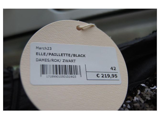 Autre Marque Gonna con paillettes March 23 Nera Nero - vista 5