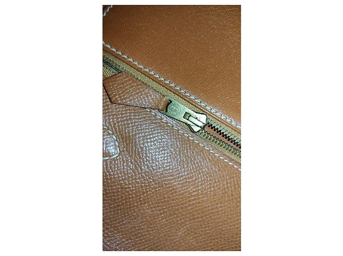 Borsa Hermès Kelly 28 in pelle color caramello - vista 8