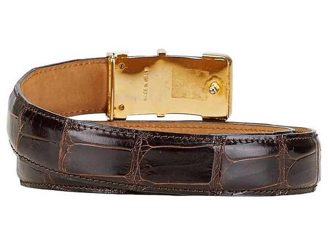 Alfred Dunhill Cintura in pelle con stampa coccodrillo Dunhill - vista 3
