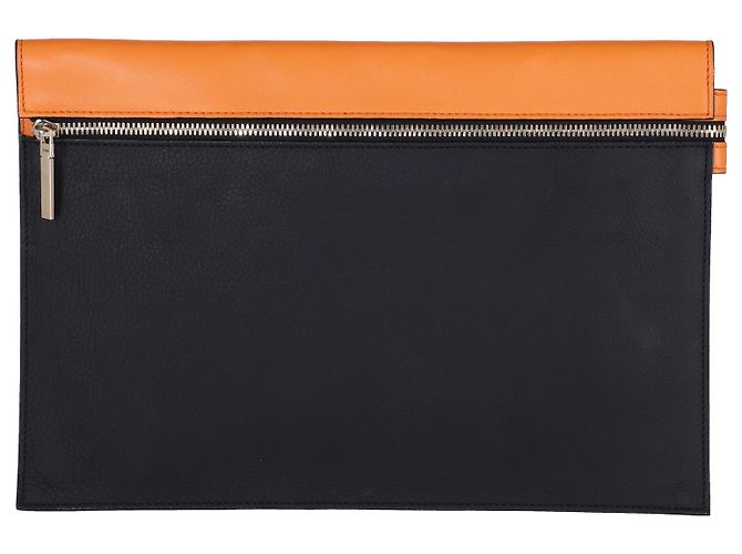 Borsa a mano Victoria Beckham in pelle arancione - vista 3