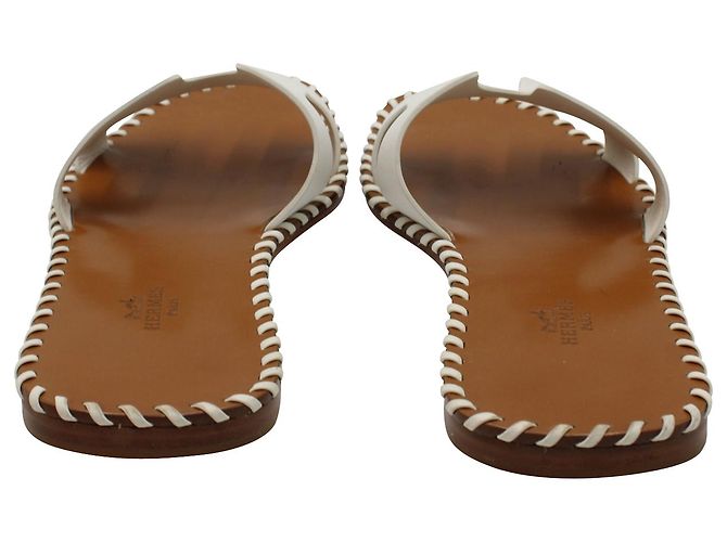 Hermès Sandali Hermes Oran in pelle bianca Bianco - vista 5