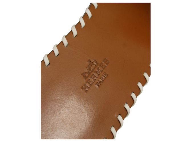 Hermès Sandali Hermes Oran in pelle bianca Bianco - vista 6