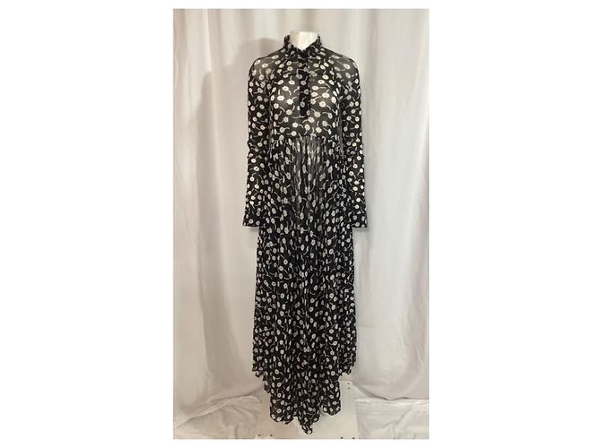 Abito maxi con stampa floreale Jil Sander in poliammide nera Nero - vista 10