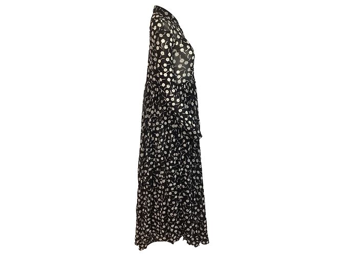 Abito maxi con stampa floreale Jil Sander in poliammide nera Nero - vista 2