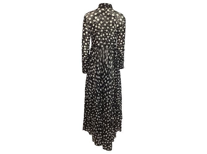 Abito maxi con stampa floreale Jil Sander in poliammide nera Nero - vista 6