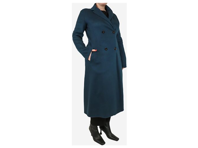 Colombo Casaco de cashmere teal de dupla face - tamanho UK 14 Azul - vista 3