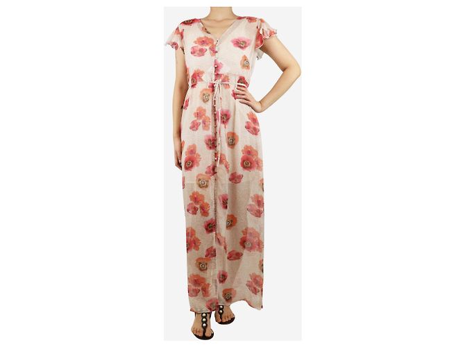 Rag & Bone Vestido midi estampado floral en marfil - talla S - vista 3