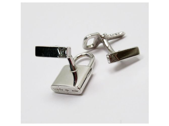 Gemelli in metallo argento Louis Vuitton - vista 3