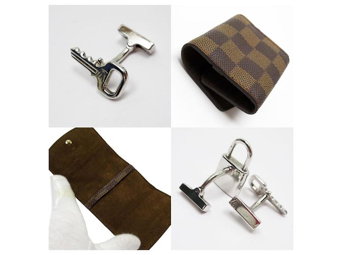 Gemelli in metallo argento Louis Vuitton - vista 5