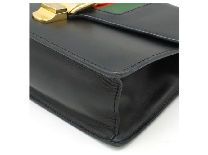 Borsa a spalla in pelle Gucci Sylvie Nero - vista 3