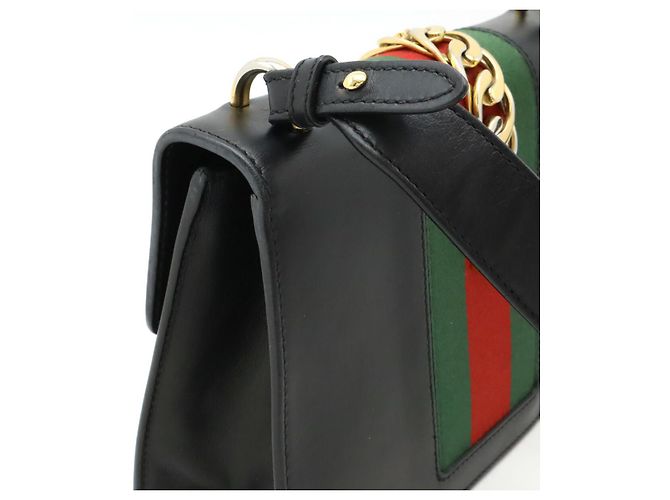 Borsa a spalla in pelle Gucci Sylvie Nero - vista 7
