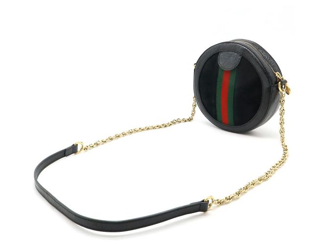 Bolso de hombro Gucci Ophidia GG Marmont de ante y piel patentada Negro - vista 2