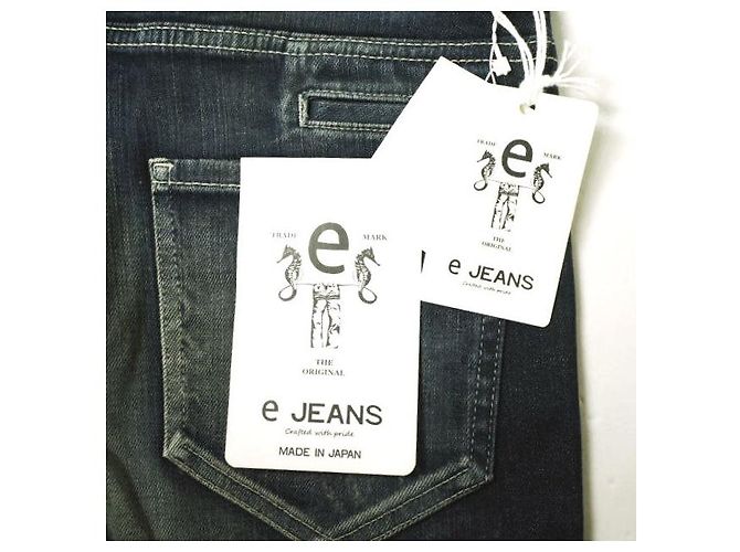 Autre Marque JEANS e-801 SLIM STRETCH Pantalones de mezclilla de algodón Azul oscuro - vista 3