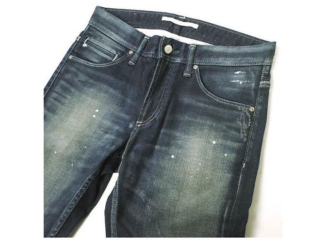 Autre Marque JEANS e-801 SLIM STRETCH Pantalones de mezclilla de algodón Azul oscuro - vista 4