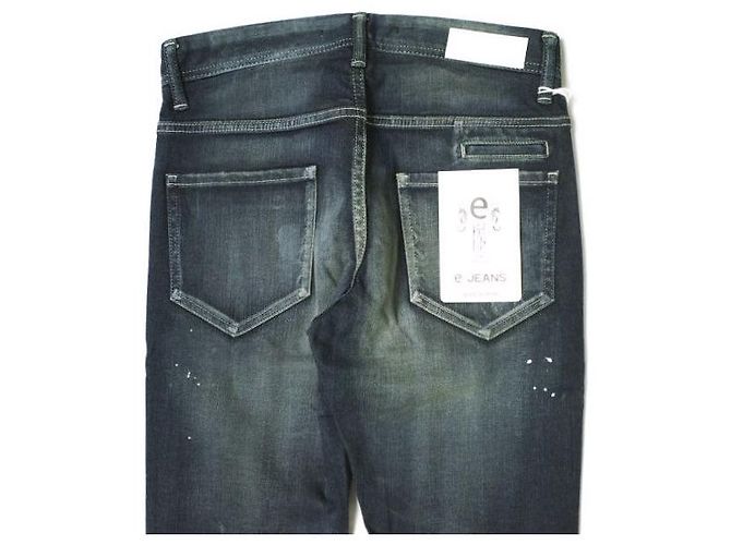 Autre Marque JEANS e-801 SLIM STRETCH Pantalones de mezclilla de algodón Azul oscuro - vista 7