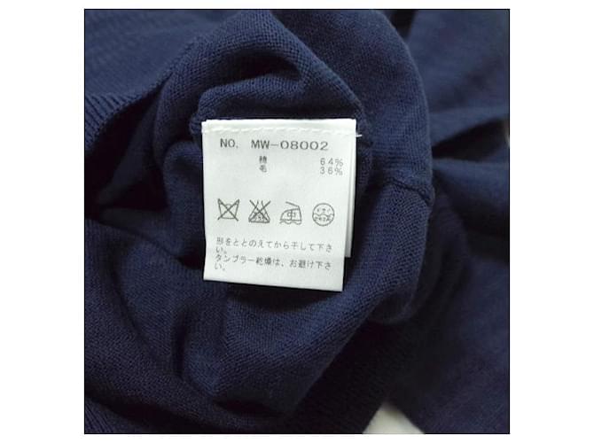 Autre Marque Baumwoll-V-Ausschnitt-Pullover L marineblau - Ansicht 8