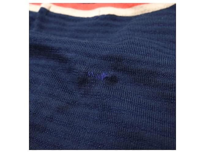 Autre Marque Baumwoll-V-Ausschnitt-Pullover L marineblau - Ansicht 9