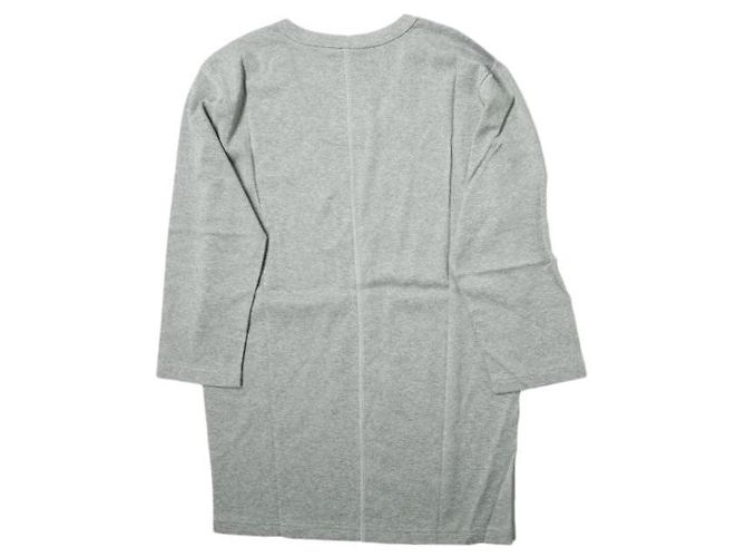 Autre Marque Camiseta Koko Solid com decote em U e mangas 3/4 L Cinza Marrom - vista 2