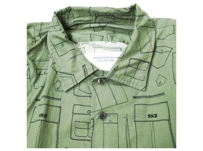 Autre Marque Camisa de bolsillo SSZ BILL Collection M Olive Verde oliva - vista 4