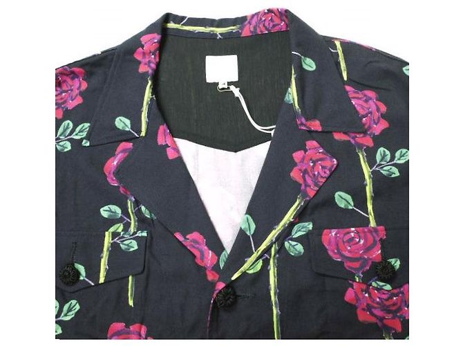 Autre Marque SASQUATCHfabrix. CAMICIA H/S ROSE SAFARI Camicia in rayon Nero - vista 5