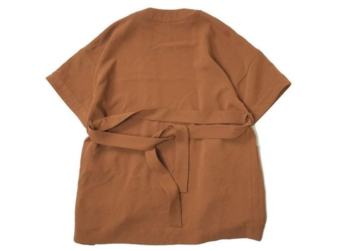 Autre Marque camisa transpassada com cinto ASTRAET marrom - vista 2
