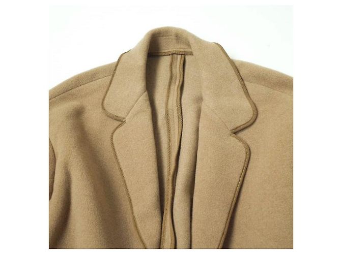 Autre Marque Abrigo Melton Pile Cut 45R Camel Camello - vista 3