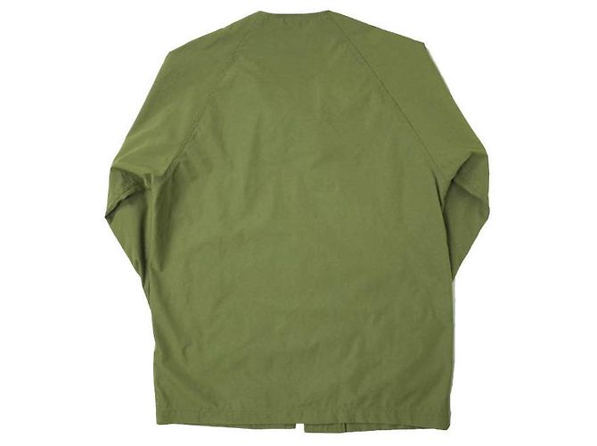 Autre Marque Giacca camicia con zip verde oliva a collo a V dell'esercito - vista 2