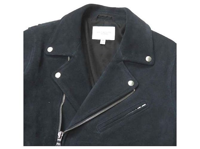 Autre Marque Chaqueta de cuero de ante doble Riders M Navy - vista 4