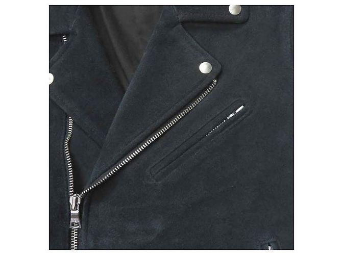 Autre Marque Chaqueta de cuero de ante doble Riders M Navy - vista 6