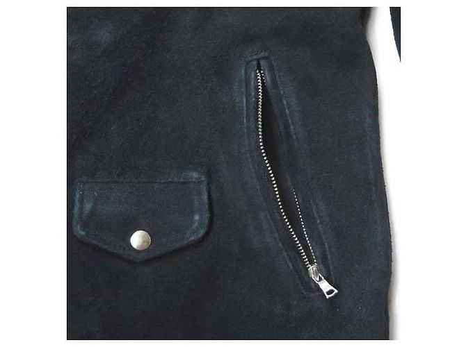 Autre Marque Chaqueta de cuero de ante doble Riders M Navy - vista 8