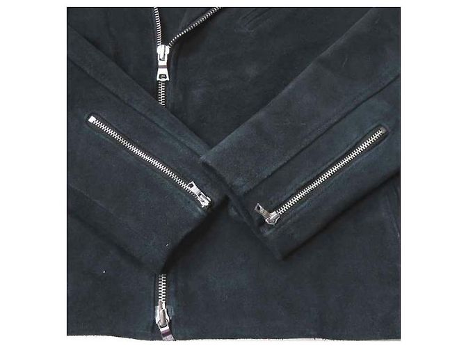 Autre Marque Chaqueta de cuero de ante doble Riders M Navy - vista 9