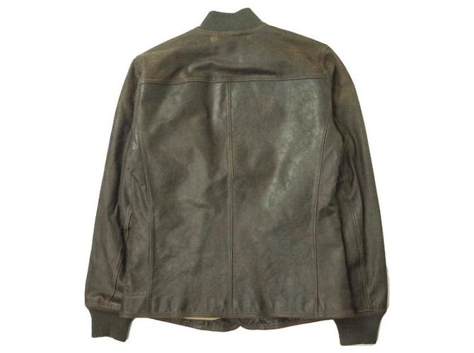 Ralph Lauren Abrigo de coche de cuero RRL de piel de vaca Marrón oscuro - vista 2
