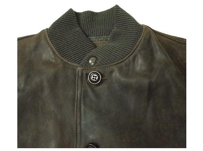 Ralph Lauren Abrigo de coche de cuero RRL de piel de vaca Marrón oscuro - vista 4