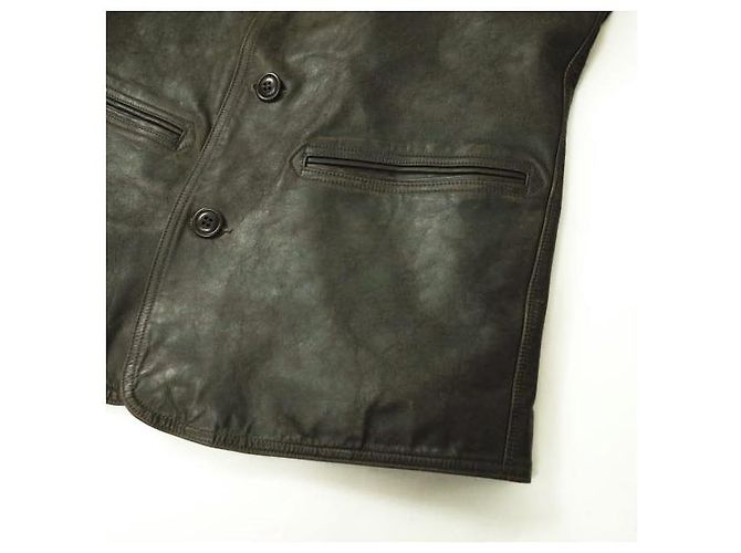 Ralph Lauren Abrigo de coche de cuero RRL de piel de vaca Marrón oscuro - vista 5