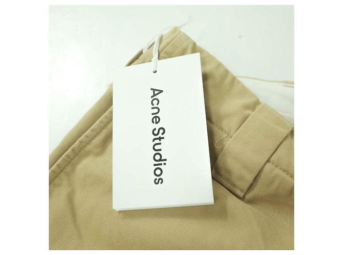 Pantalones de sarga de algodón beige Acne Studios - vista 3