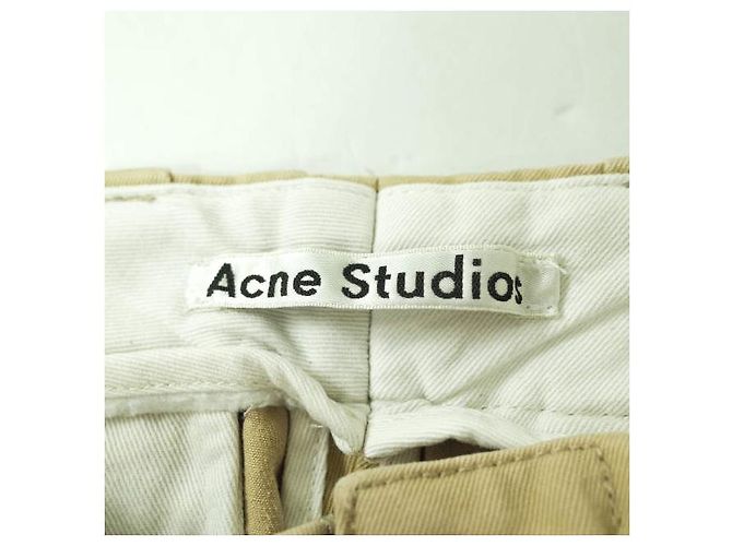 Pantalones de sarga de algodón beige Acne Studios - vista 4