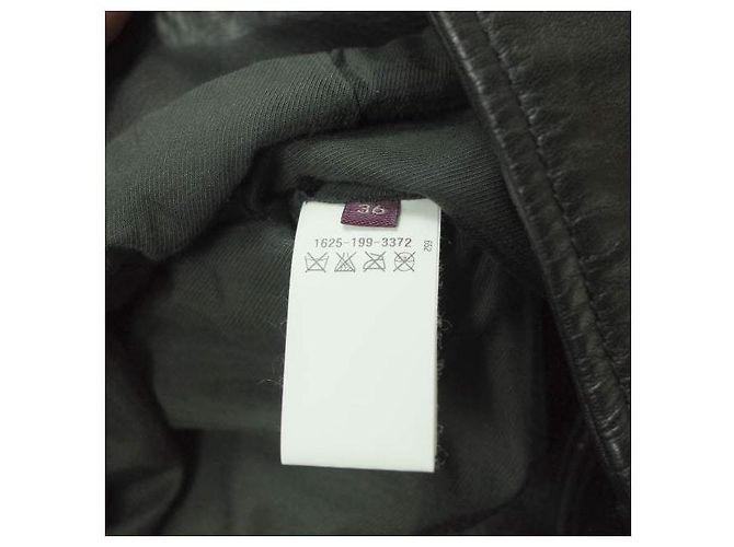 Autre Marque Doppelte Reiterjacke aus Rindsleder schwarz - Ansicht 8