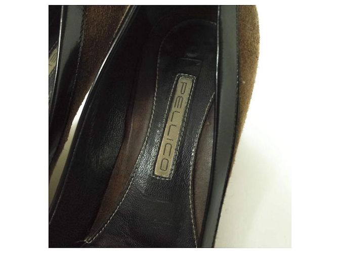 Autre Marque PELLICO Wildleder-Absatzpumps Braun/Schwarz - Ansicht 6