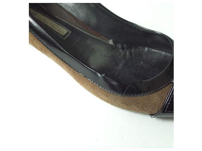 Autre Marque PELLICO Wildleder-Absatzpumps Braun/Schwarz - Ansicht 9