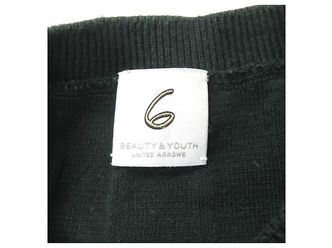 Autre Marque 6 ROKU BEAUTY&YOUTH UNITED ARROWS WEIT GERIPPTES 5-ÄRMEL STRICKOBERTEIL Grün - Ansicht 3