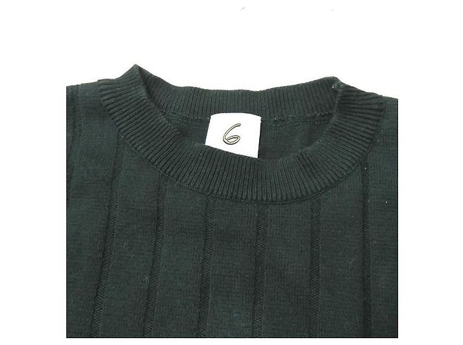 Autre Marque 6 ROKU BEAUTY&YOUTH UNITED ARROWS WEIT GERIPPTES 5-ÄRMEL STRICKOBERTEIL Grün - Ansicht 4